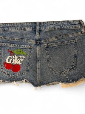 Cherry Coke denim mini skirt